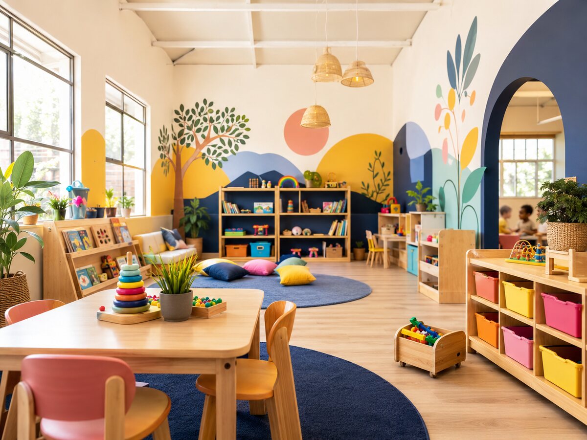 Upgraded Lerato classroom with colourful learning walls